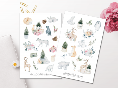 Winter Animals Sticker Set